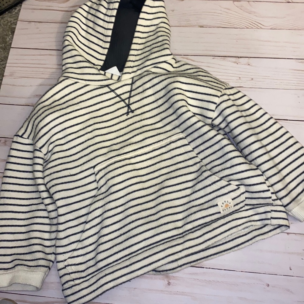 Zara pullover striped hoodie